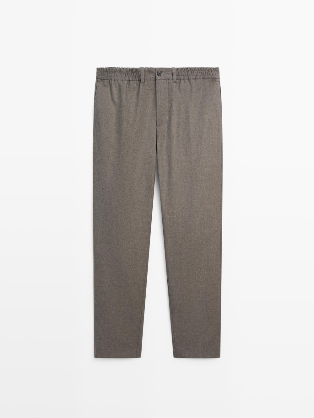 Massimo Dutti Брюки из шерстяной смеси, серо-коричневый