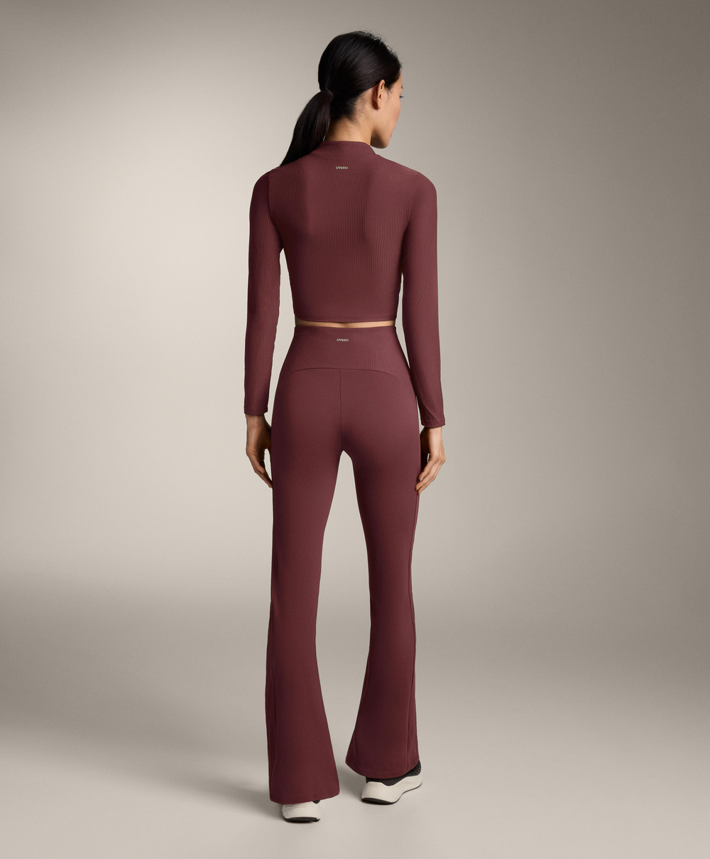 Oysho Футболка с длинными рукавами Comfortlux, бордовый