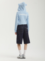 Женская Толстовка Bear Ear Zipup Crop Babyblue
