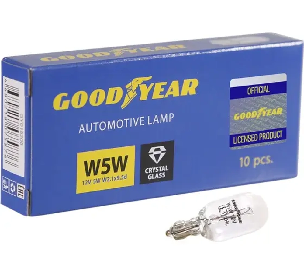 Автолампа 12V W5W б/цок. Goodyear
