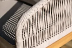 "Канны" лаунж-зона 4-местная из роупа со столиком "Канны" цвета "дуб", основание дуб, роуп бежевый