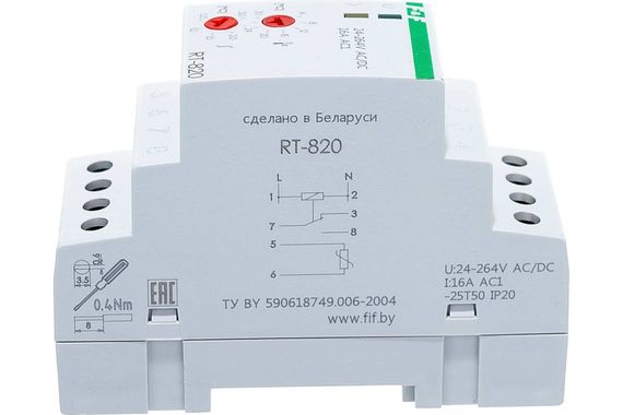 Терморегулятор RT-820 Евроавтоматика F&amp;F на DIN-рейку 20677