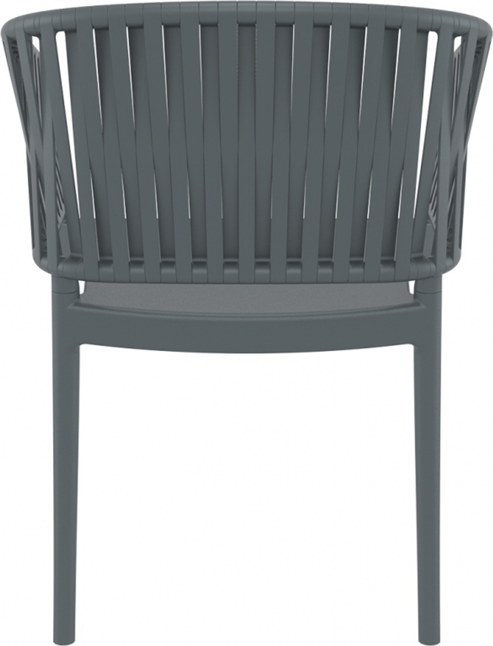 Кресло пластиковое с подушкой Siesta Contract Portofino, темно-серый, бежевый