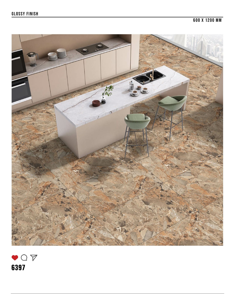 Керамогранит glossy №4 , 60х120, 6397