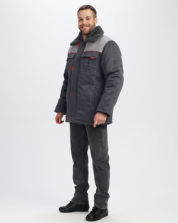 Куртка зимняя Фаворит MILL (тк.Смесовая,210), т.серый/серый