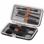 Универсальный набор для маникюра и педикюра 9 в 1 в футляре, MINI, черный карбон, блистер, WBZ, 609496