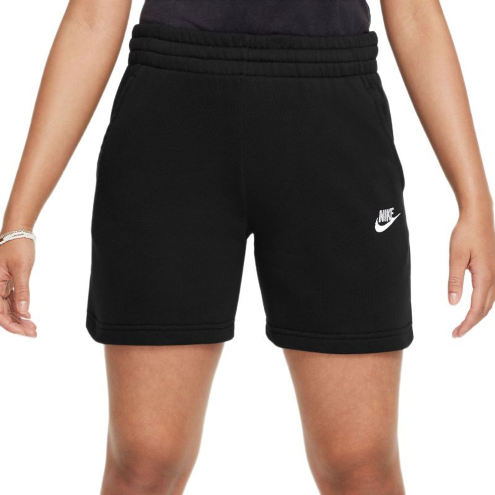 Шорты для девочки теннисные Nike Kids Sportswear Club Fleece 5" - black/white