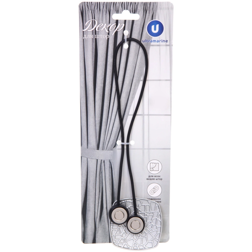 Подхват для штор на магните «Кутюрье серебро» 6*6см