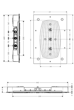 Верхний душ потолочный встраиваемый Hansgrohe Raindance Rainmaker Air 68x46 28418000