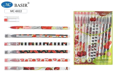 Авторучка пиши-стирай гелевая 0.5мм. синяя "Ягода" (Basir)