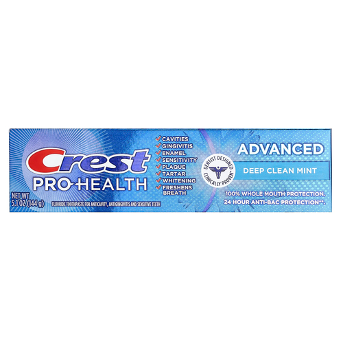 Crest, Pro-Health Advanced, зубная паста с фтором, глубокое очищение и мята, 144 г (5,1 унции)