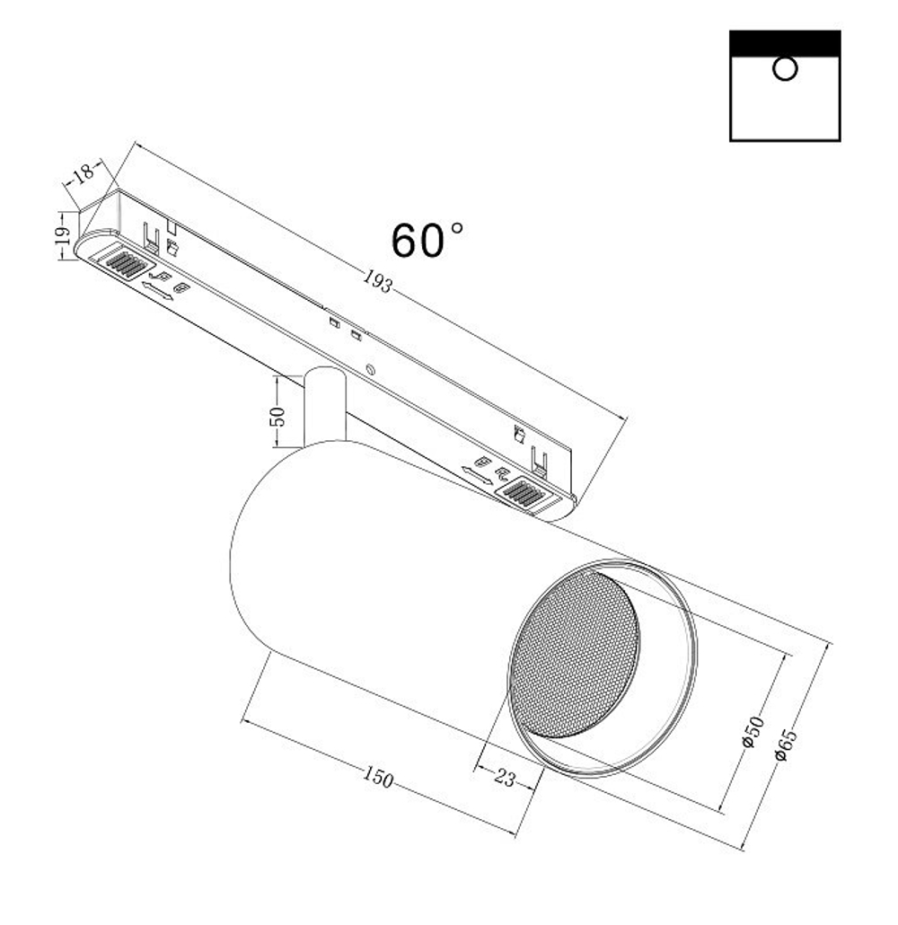 Трековый светильник Maytoni Technical TR032-2-20W3K-W-B