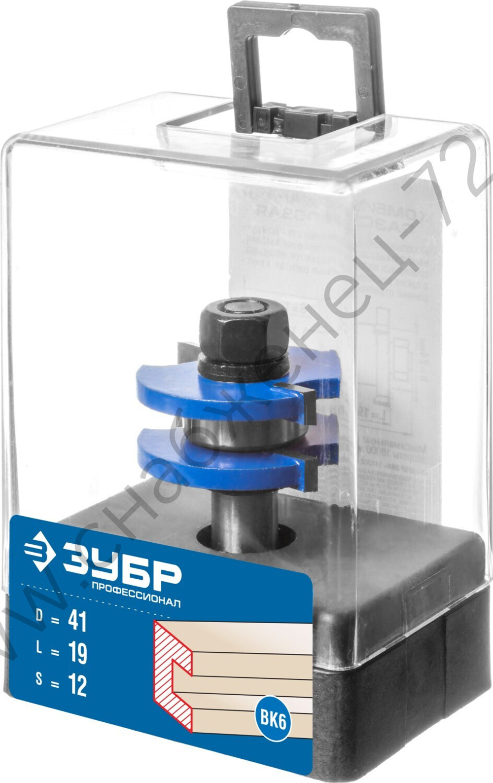 ЗУБР 41x19мм, хвостовик 12мм, фреза комбинированная пазо-шиповая