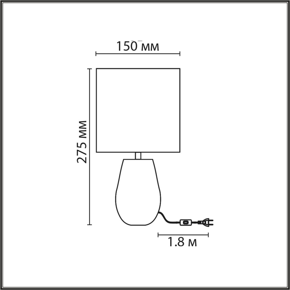 8147/1T MODERNI LN26 474 серый, керамика/текстиль Настольная лампа Е27 1*60W 220V AKIVI