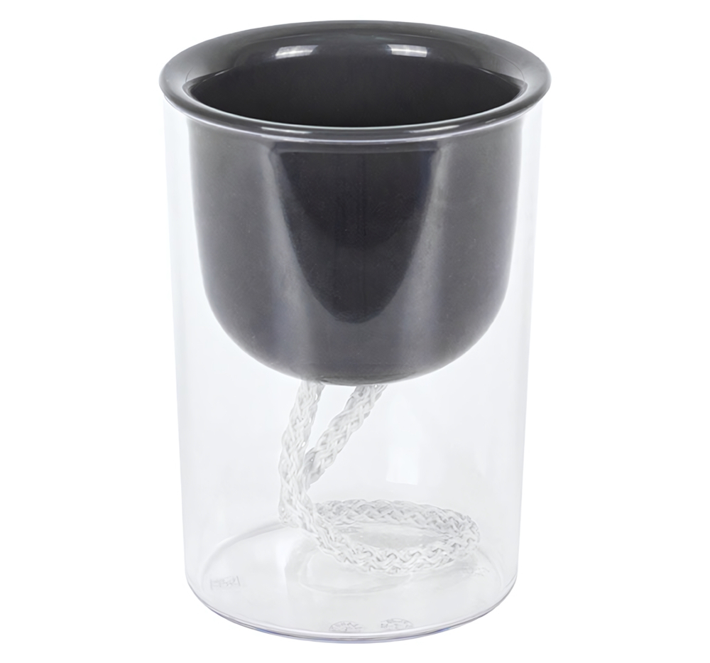 Кашпо для цветов 0,28 л ГРЕВИ пластик 135 мм с фитильным поливом ГРАФИТОВЫЙ