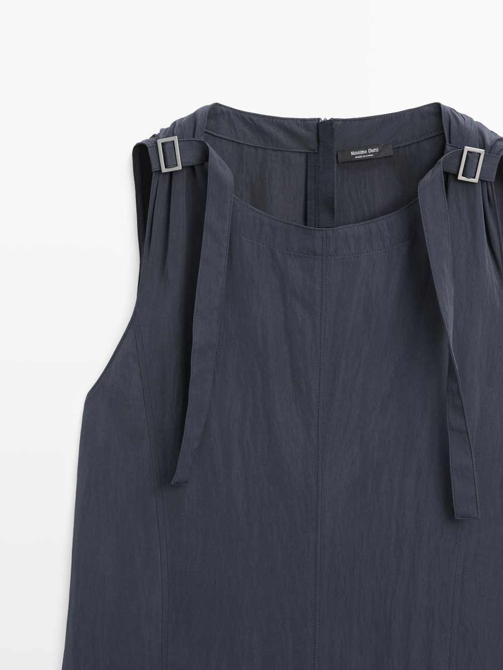 Massimo Dutti Струящееся платье миди, серый