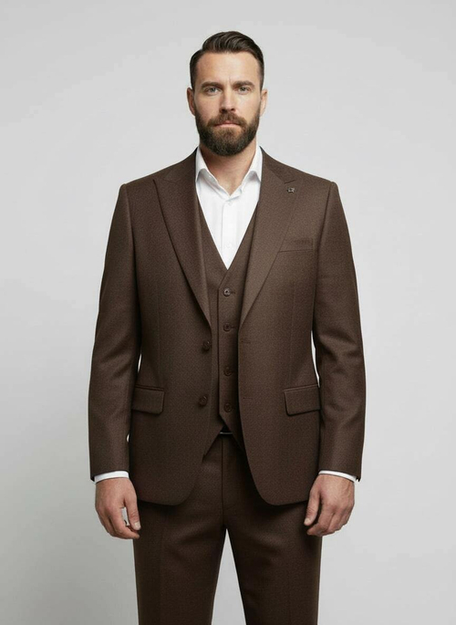 Мужской классический костюм (шоколадный) В40