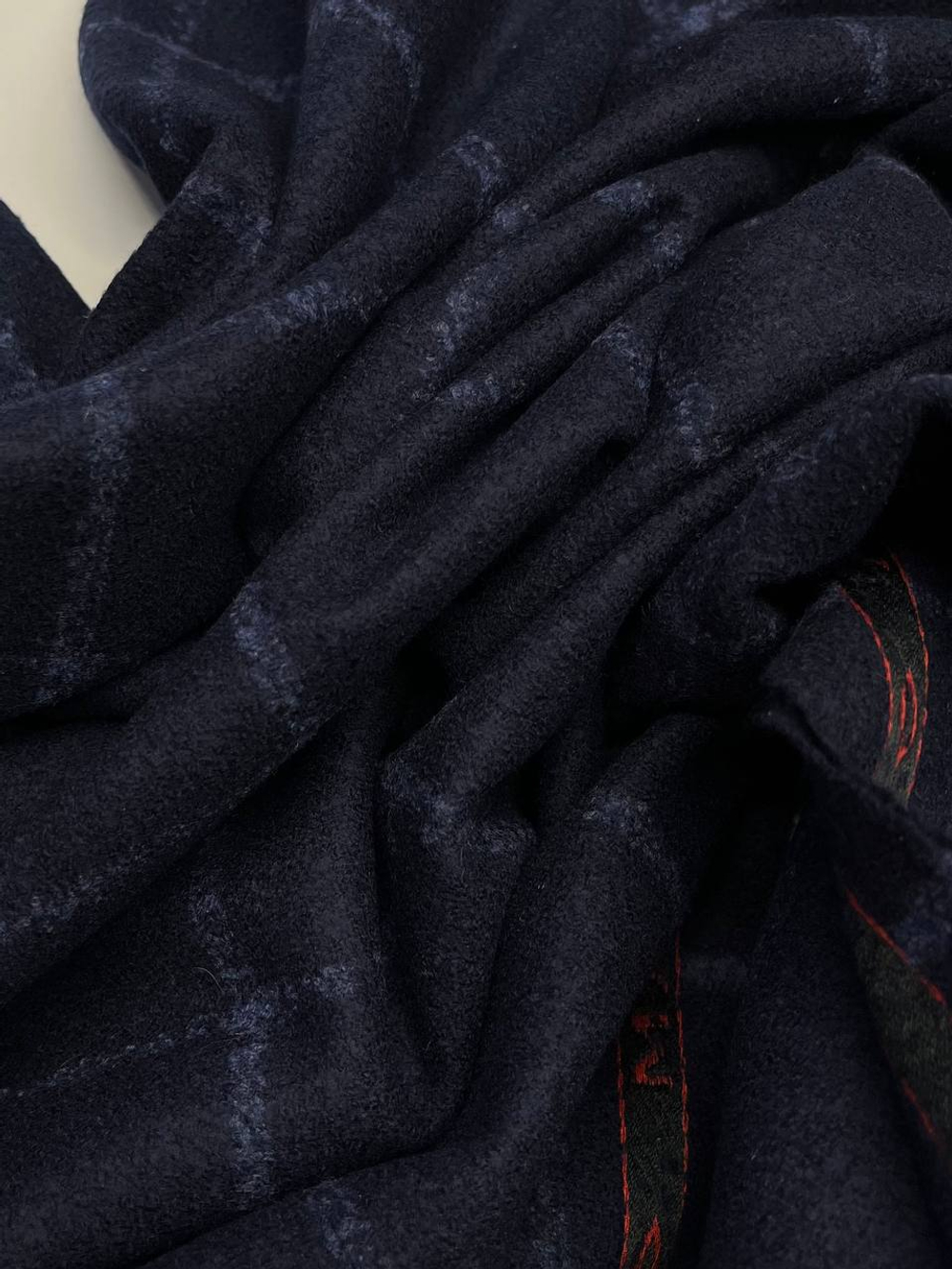 Кашемир с шелком костюмно-плательный Drago темно-синий в клетку