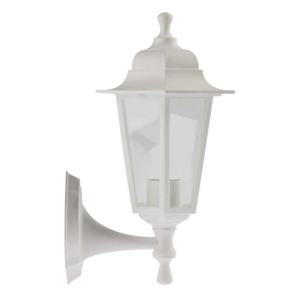 Садово-парковый светильник ЭРА НБУ 06-60-001 белый 6 гранный настенный IP44 Е27 max60Вт