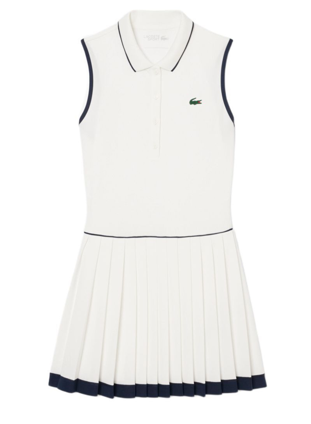 Теннисное платье Lacoste Ultra Dry Tennis Heritage - white/navy blue