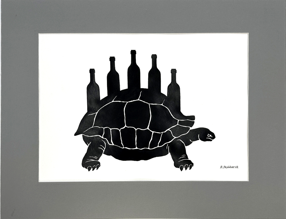 Пешков Р.В. Черепаха. Бумага, тушь. 2012 г.