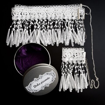 Кружевное белое колье на тело Сarnevale (Размер: S) (Цвет: белый)