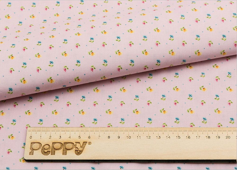 Ткань для пэчворка Peppy Нежная история, рулон 112 см / 5 метров, НИ-23 розовый, Peppy