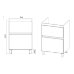 Тумба "Мальта" COMO 60 с раковиной 2 ящика