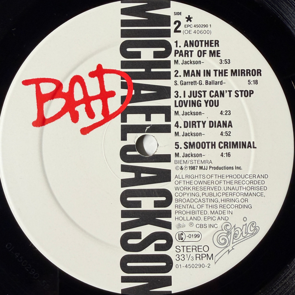 Виниловая пластинка Michael Jackson - Bad LP