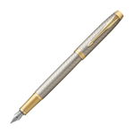 Подарочный набор Parker: ежедневник, ручка перьевая Parker IM Premium Warm Silver Grey GT, цвет чернил синий