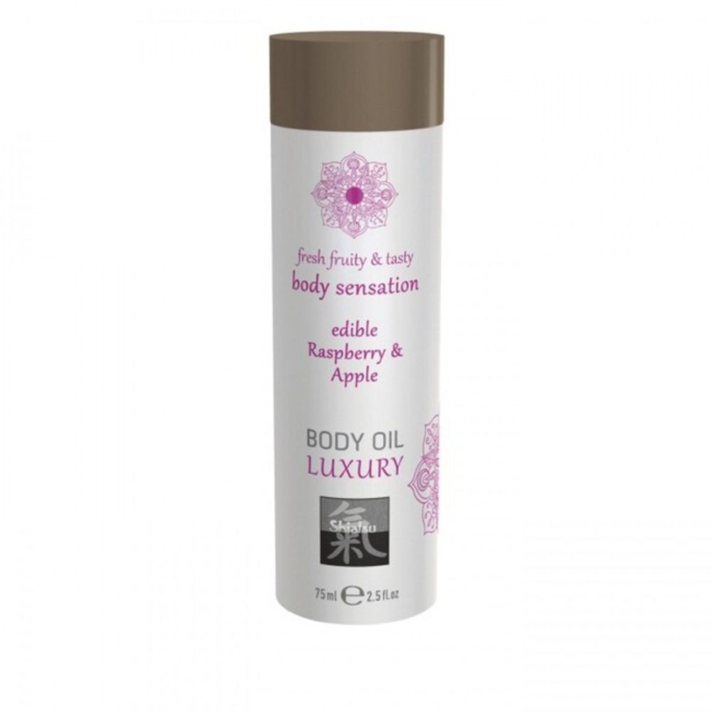Съедобное масло для тела Body Oil LUXURY Малина &amp; Яблоко (75 мл) (Цвет: прозрачный)
