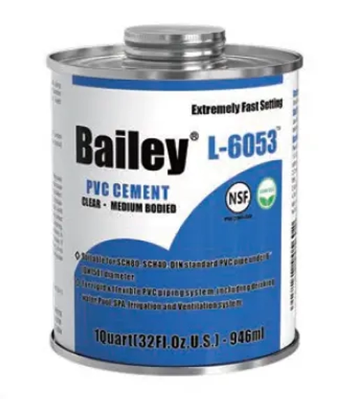 Клей для работы с трубами и фитингами ПВХ в условиях низких температур, в банке с кисточкой Bailey L-6023 (Китай)