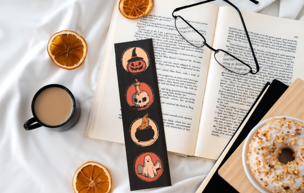 Закладка для книг "Хэллоуин и тыквы"