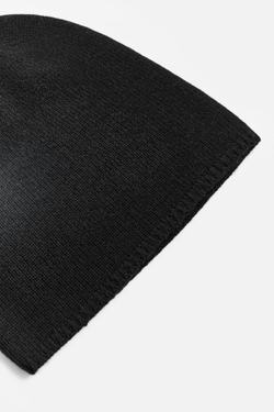 ZARA ШАПКА ИЗ ШЕРСТИ И КАШЕМИРА, ЧЕРНЫЙ