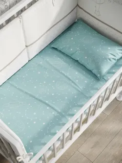 Наволочка комплект 2шт поплин Сказка "Астронавт" 50x70 см на молнии