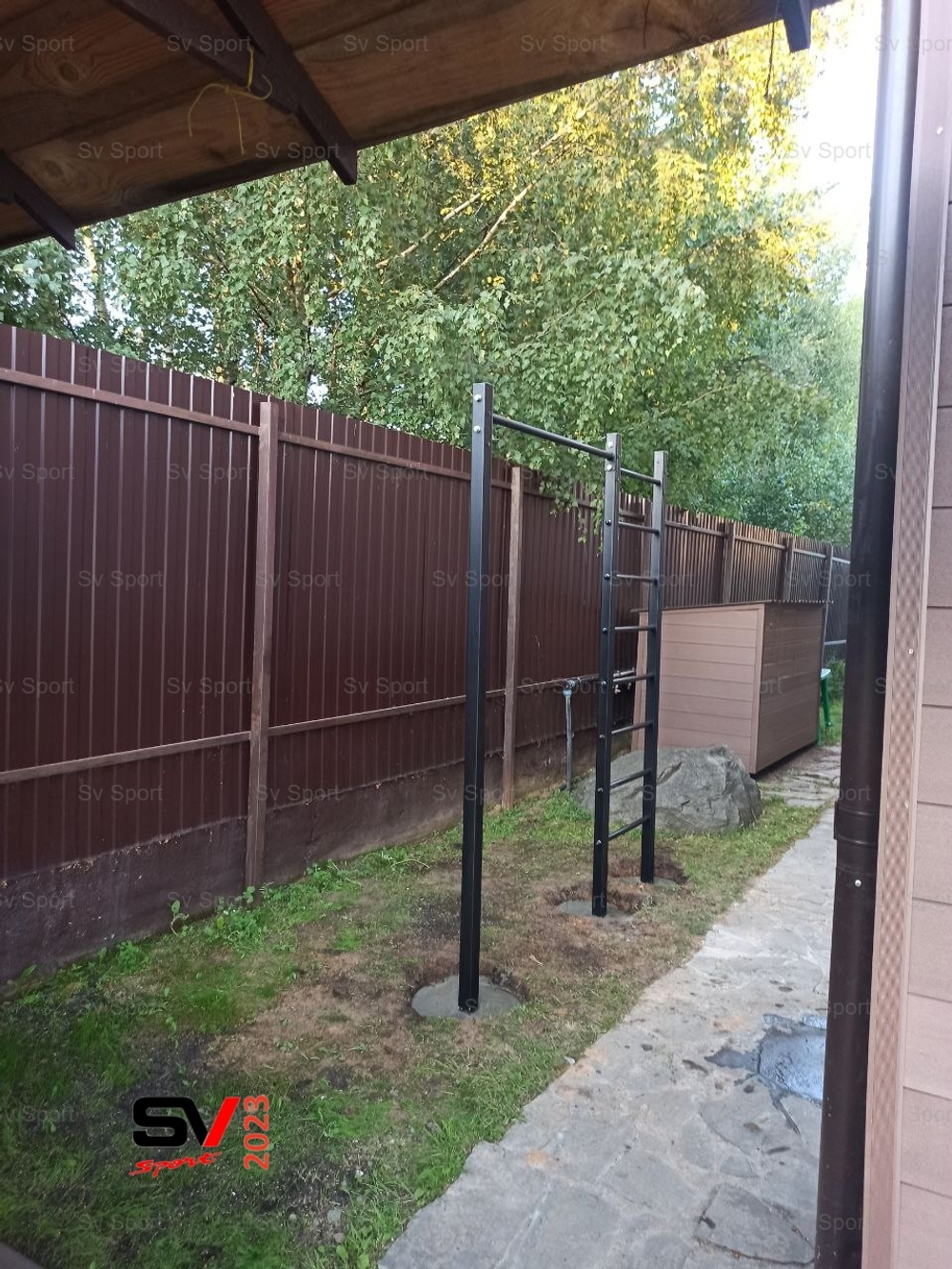 Монтаж уличной шведской стенки Sv Sport (3 вертикальных столба)