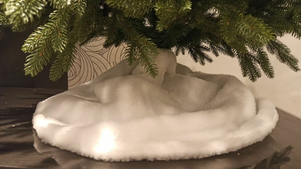 Юбка под елку "СУГРОБ" меховой коврик с застежкой на молнии