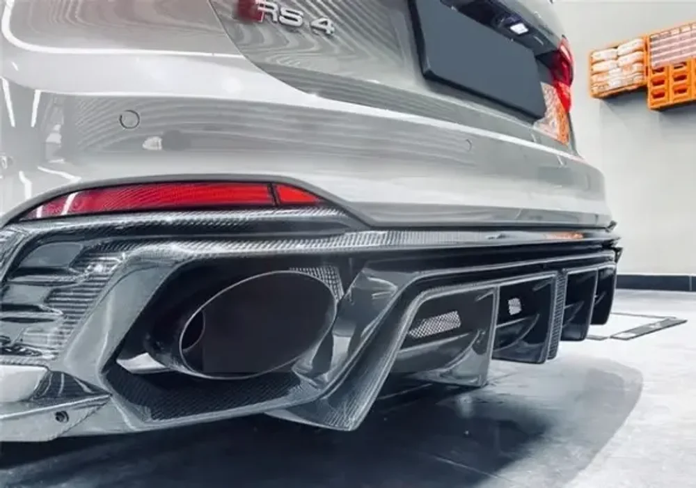 Карбоновый диффузор для AUDI RS4 A4 AVANT B9 2018-2020 Ауди аэродинамический обвес
