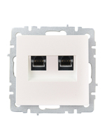 BRITE Розетка компьютерная двойная RJ45 кат.6 РК11-2-БрЖ жемчуг IEK