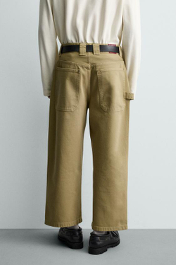 ZARA БРЮКИ КАРГО WIDE FIT, РЫЖЕВАТО-КОРИЧНЕВЫЙ