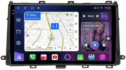 Магнитола для Toyota Corolla E180 2016-2018 (рамка-вставка, любая комплектация) - FarCar BM9-7210V9 монитор 9.5" QLED на Android 14, TS10, 4+32Гб, CarPlay, 4G SIM-слот