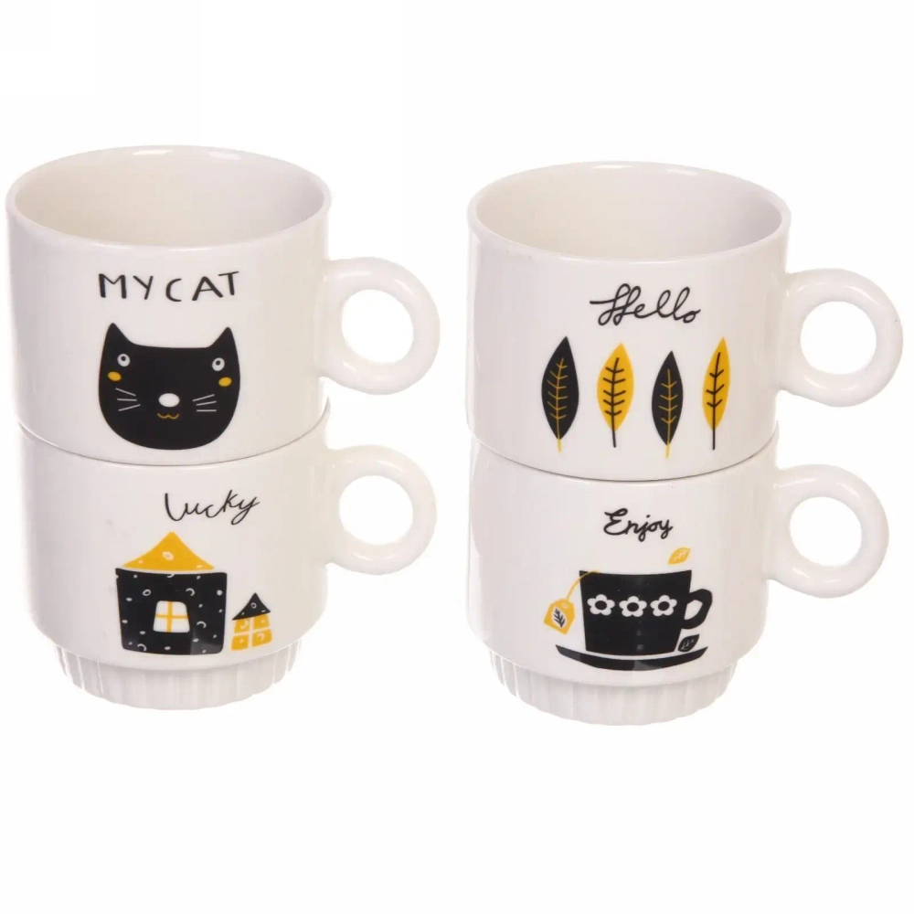 Набор кружек на стойке 280мл «Котик»