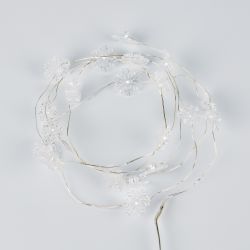 ULD-S1900-020-STB-2AA WHITE IP20 SNOWFLAKES MINI Гирлянда светодиодная на батарейках 2AA не в-к. Снежинки мини. 1.9м. 20 светодиодов. Белый свет. Провод прозрачный. TM Uniel