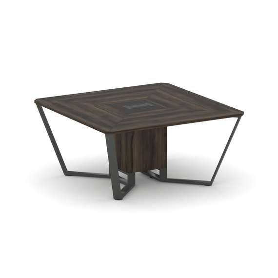 Steel Meet Стол переговорный квадратный KM-PR.B.SP-08 Дуб Мали/Графит Глянец/Металл Антрацит 1600*16