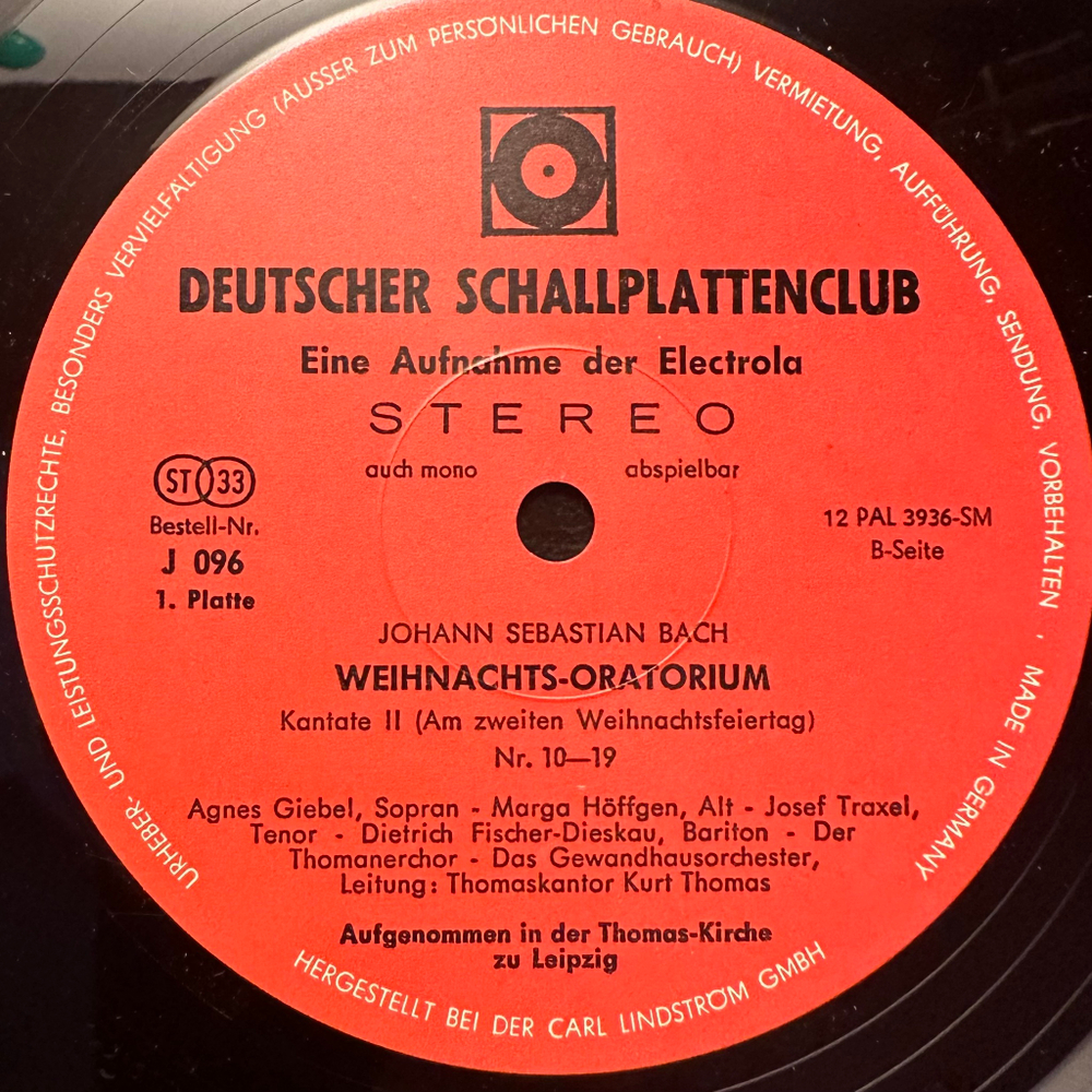 Бах - Рождественская оратория, Кантаты I-IV, BWV 248 (№ 1-42) 2LP (Германия)