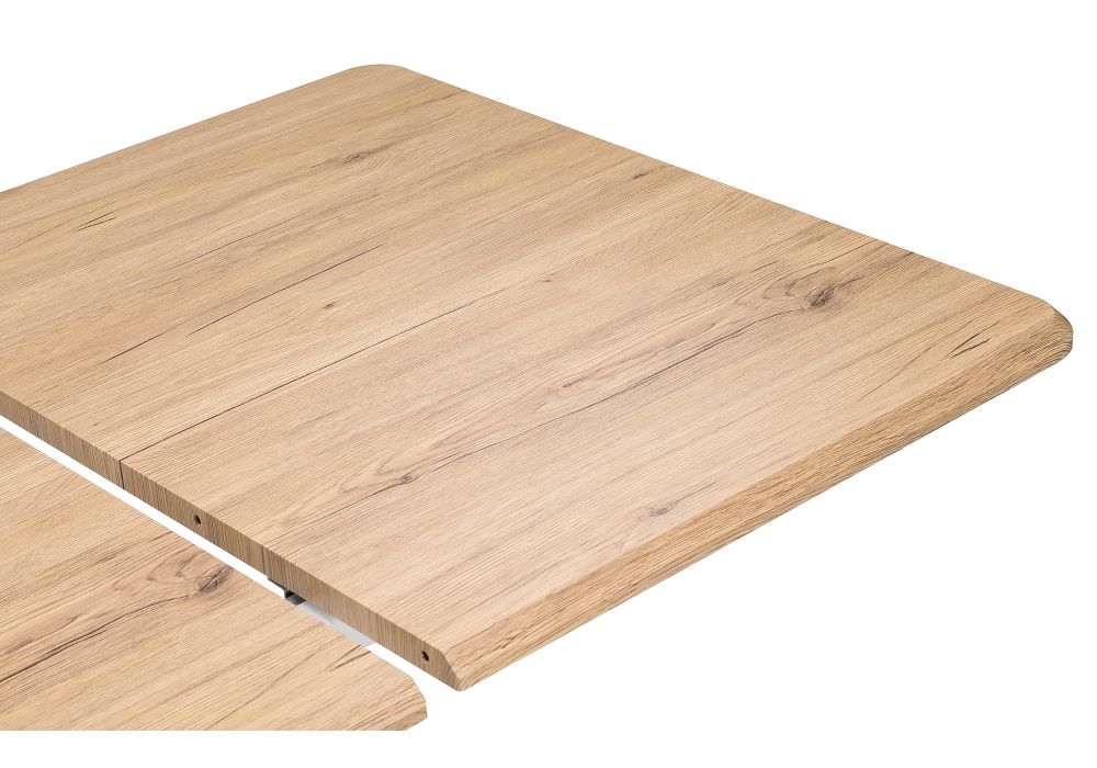 Стол на тумбе Санса 120(160)х80х76 дуб монтана / белая шагрень