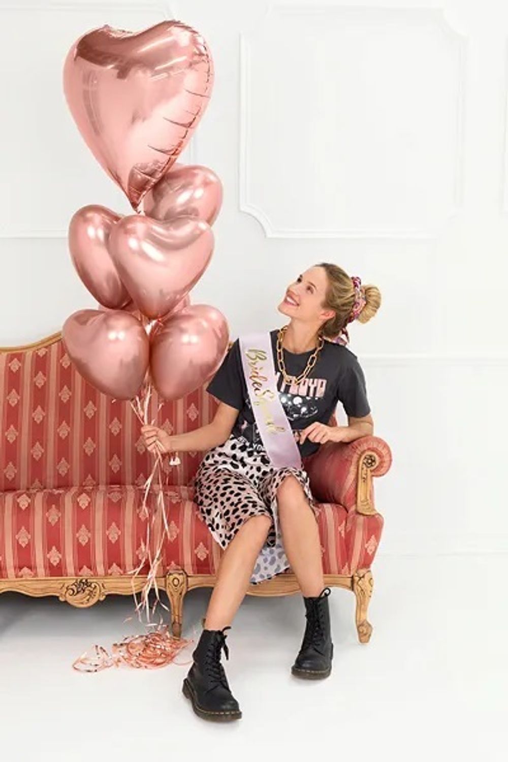 Шар (18"/46 см) Сердце, Розовое Золото