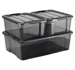 Ящик для хранения с замками КИП 11 л 375x285x160 чёрный прозрачный