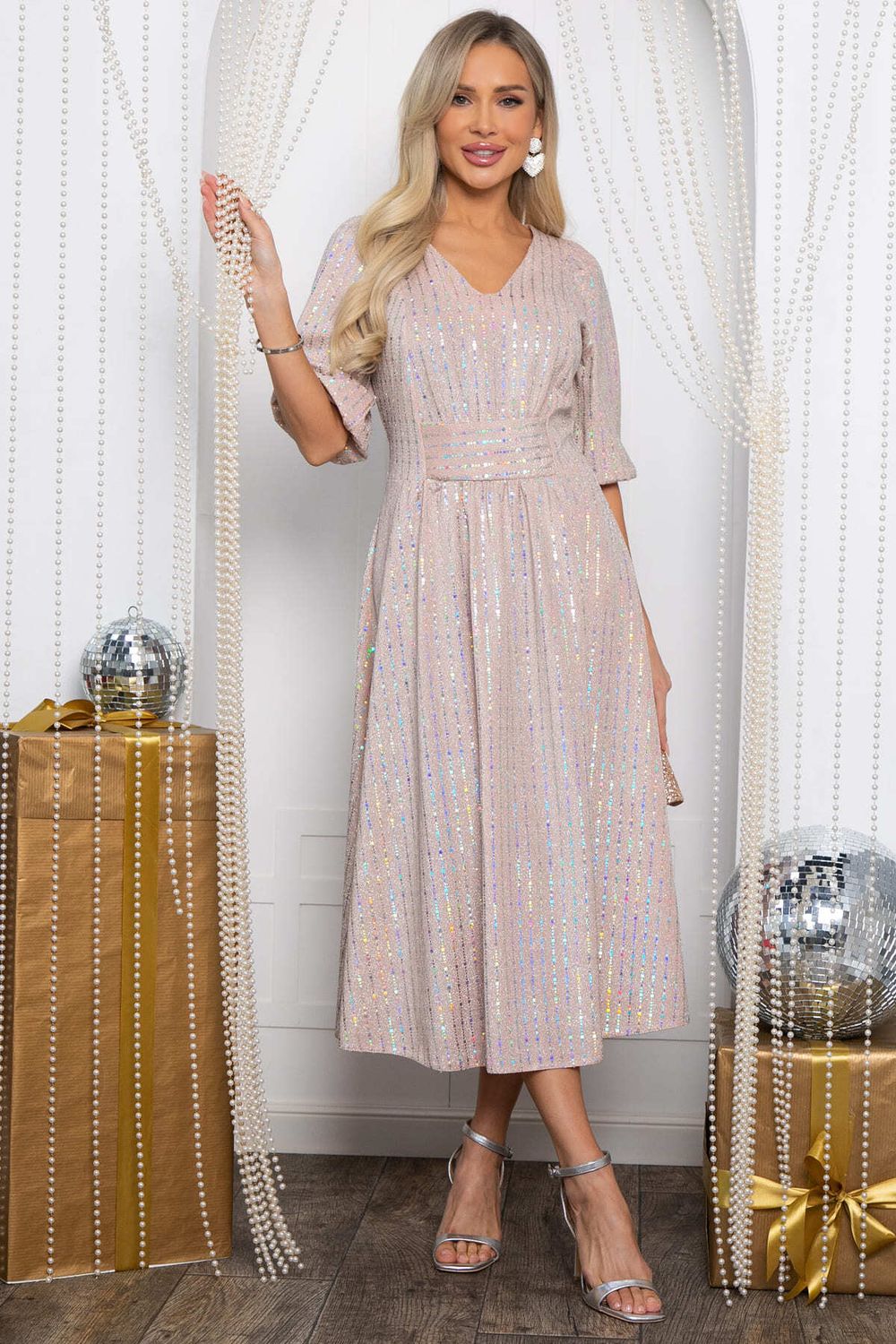 Платье праздничное Мадлен (персиковое) П14604-18М LT Collection