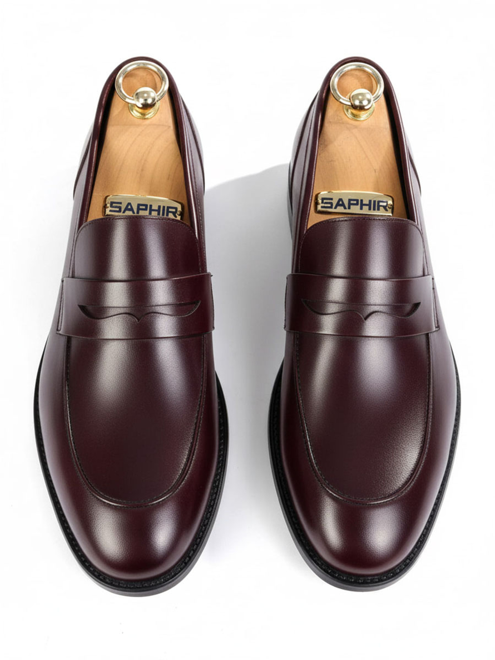 Лоферы мужские из бордовой натуральной кожи базовая пара под костюм V591бордо Vorsh